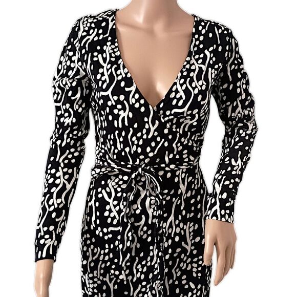 Diane Von Furstenberg Target Wrap Dress S Sea Spots Midi Corpcore Office Siren - Picture 10 of 16